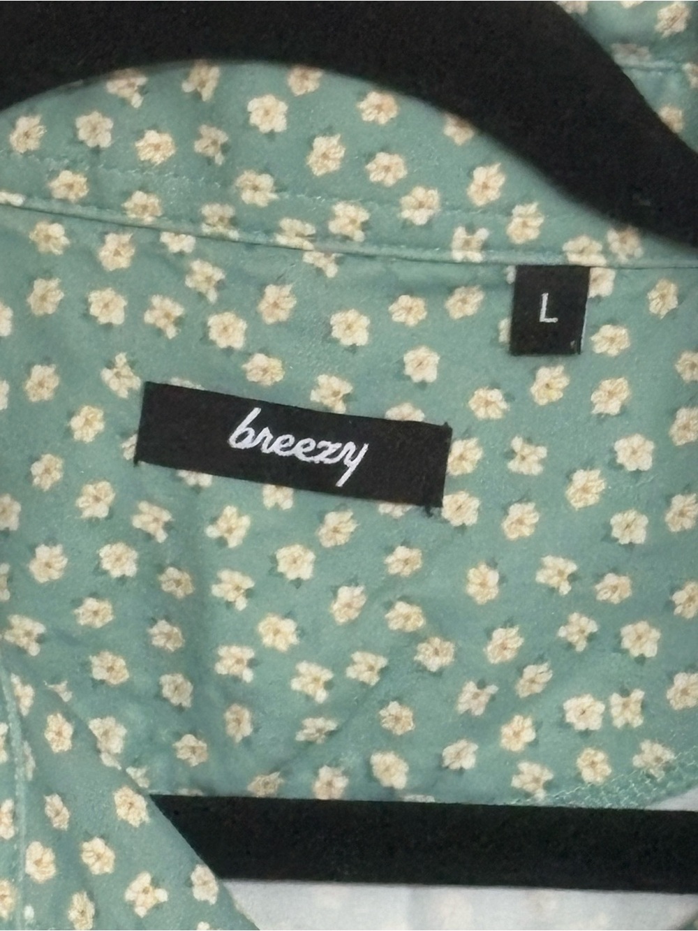 Breezy Short-Sleeve Mint Green Polo with Micro Print - Picture 2 of 3
